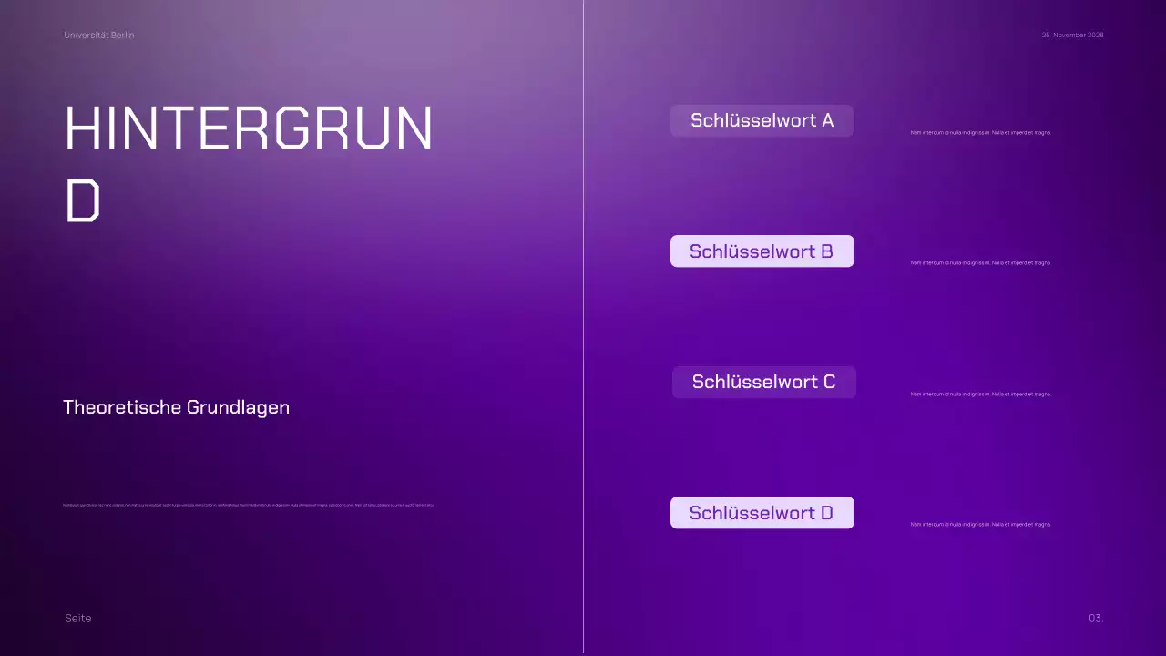 Dunkel lila Minimal Gradient Klasse Marketing Material