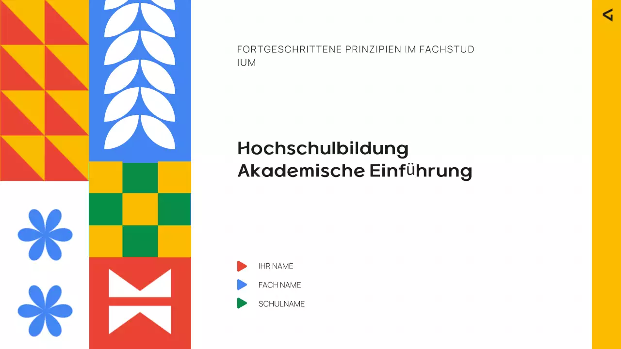 Bunte moderne Bildung Einführung