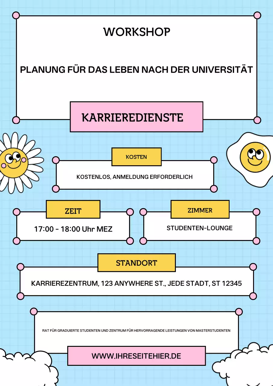 blaues modernes Workshop-Ankündigungsplakat