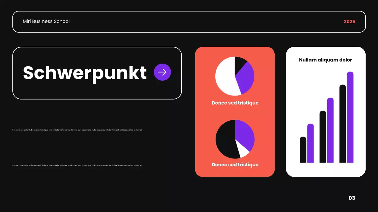 schwarz orange und lila moderne akademische Einführung Business-Kurs Präsentation