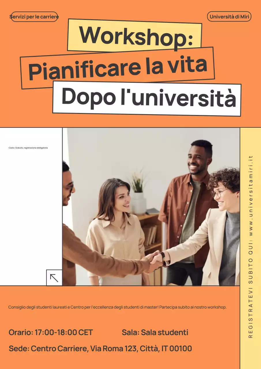 Poster web del workshop dell'Università di Orange