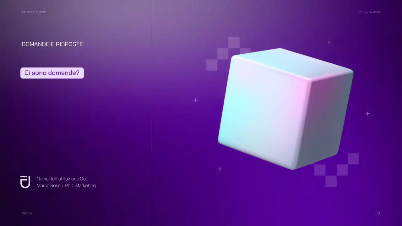 Materiale di marketing di classe minimalista viola scuro a gradiente