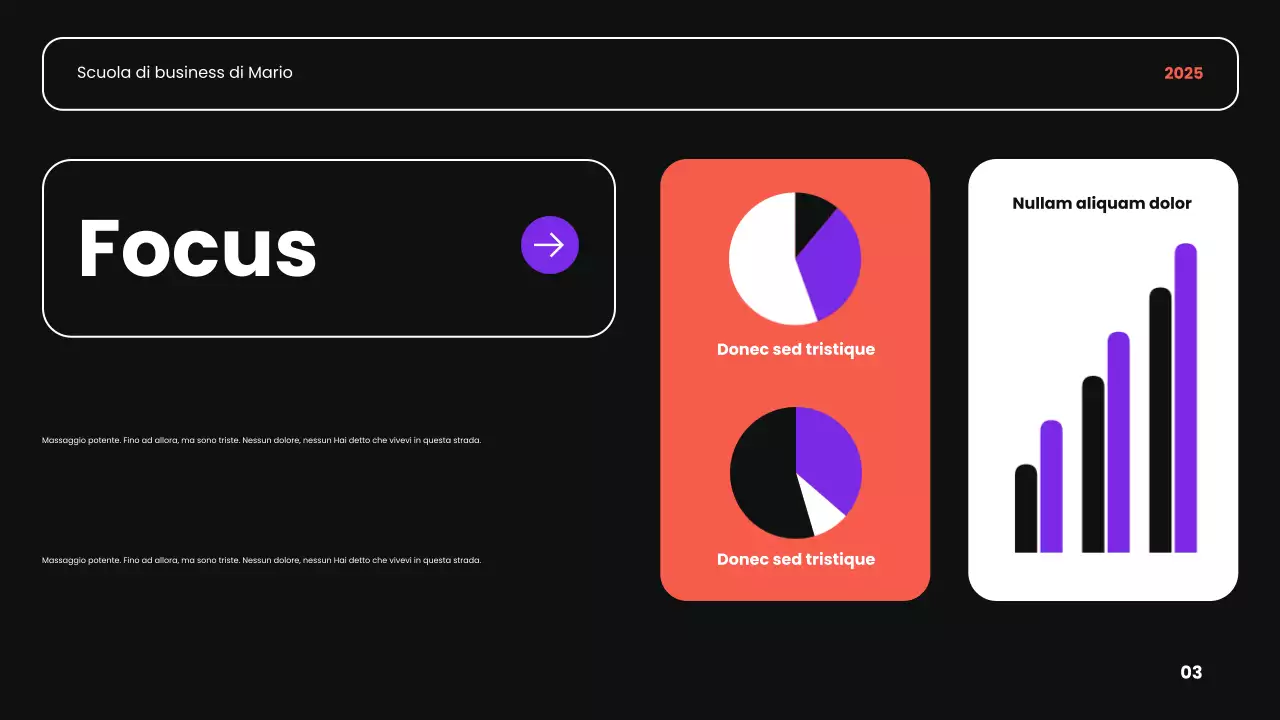 nero arancione e viola moderna introduzione accademica presentazione del corso d'affari