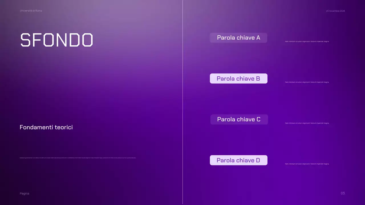 Materiale di marketing di classe minimalista viola scuro a gradiente