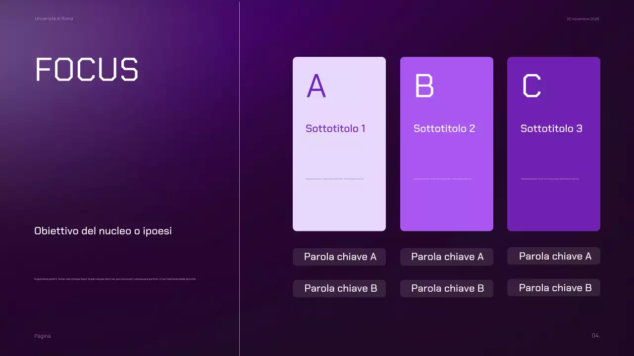 Materiale di marketing di classe minimalista viola scuro a gradiente