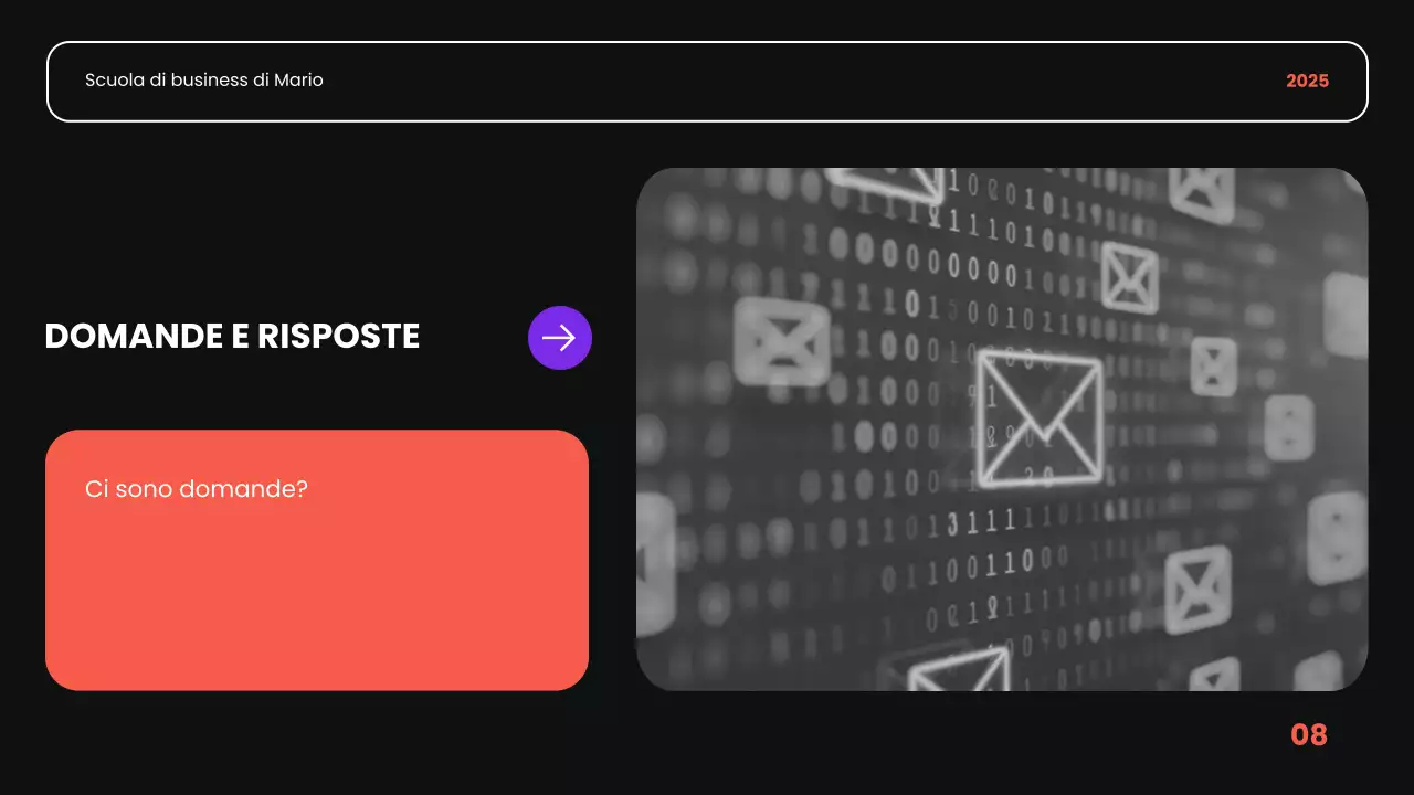 nero arancione e viola moderna introduzione accademica presentazione del corso d'affari