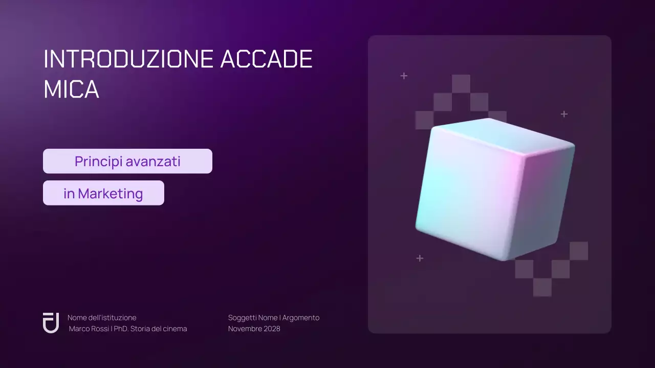 Materiale di marketing di classe minimalista viola scuro a gradiente