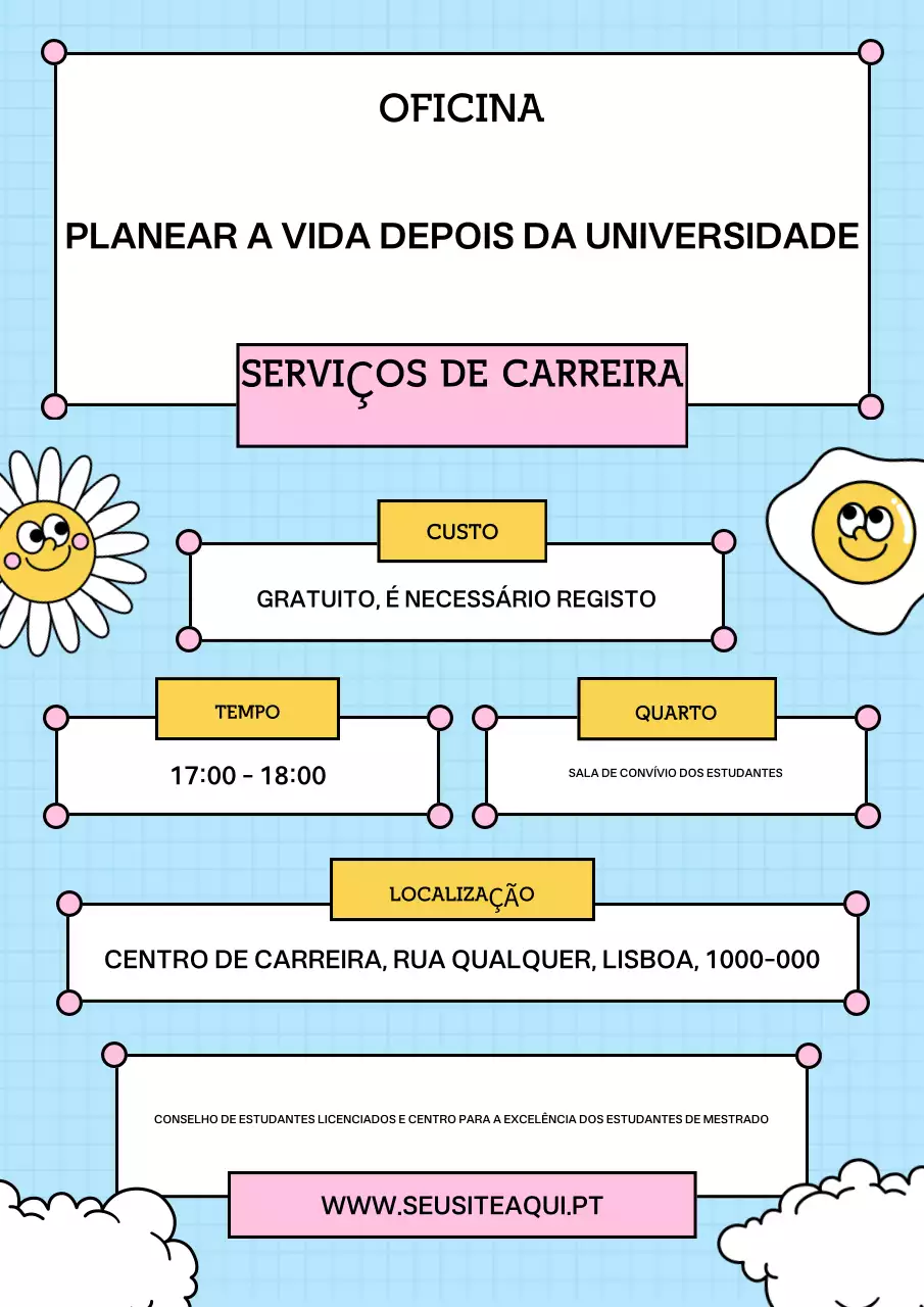 cartaz de anúncio de oficina moderna azul