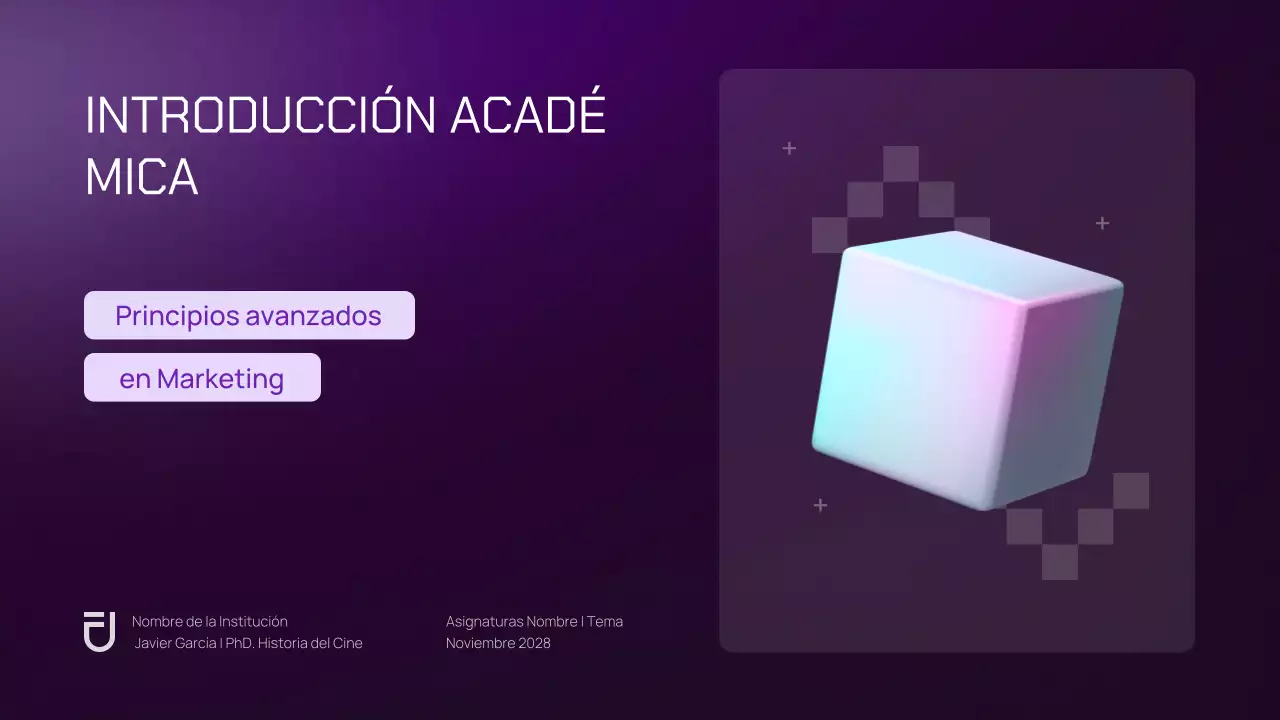 Púrpura oscuro Gradiente mínimo Material de marketing de clase