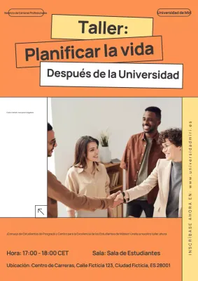 Póster web del taller de la Universidad de Orange