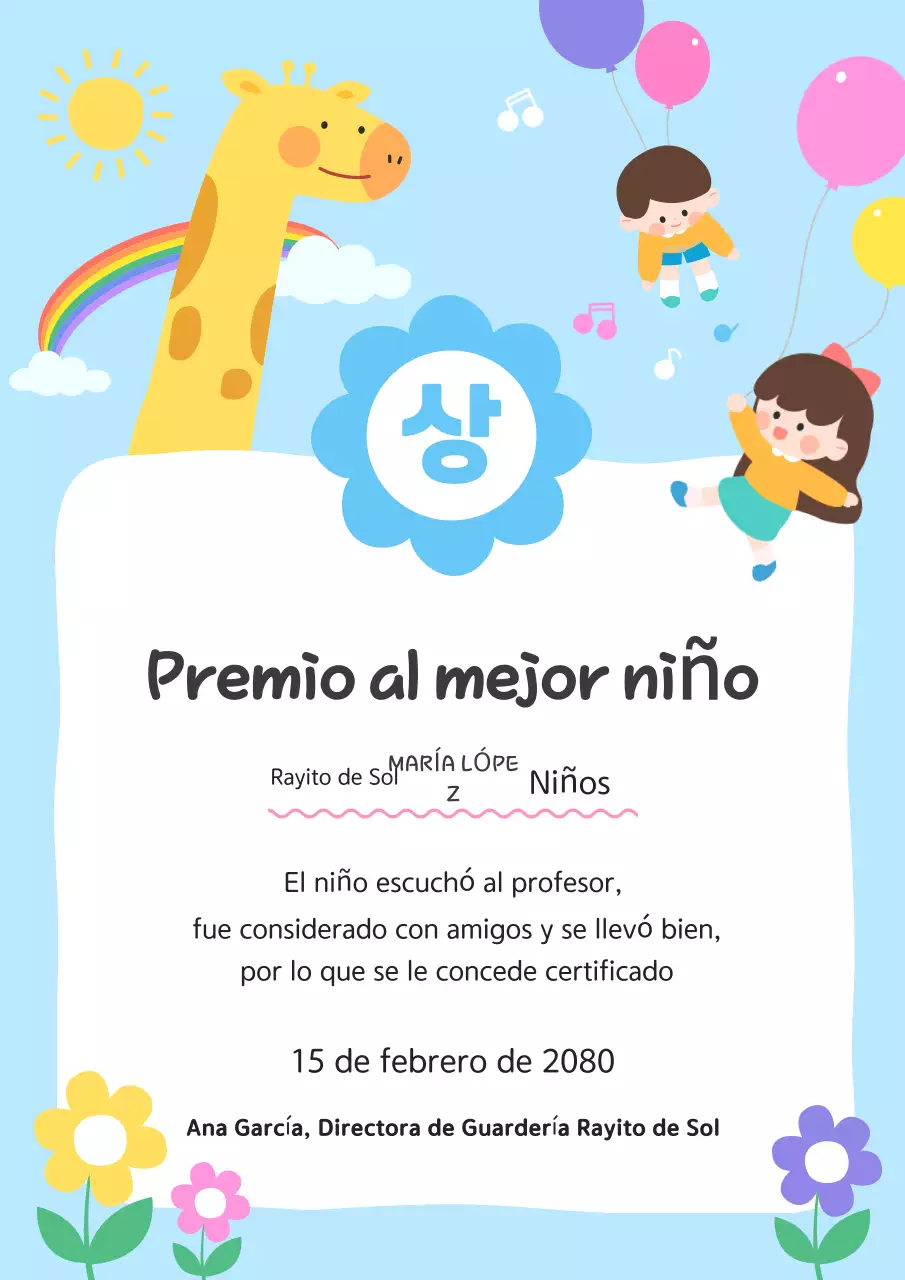 Inscribir a un niño de color azul claro