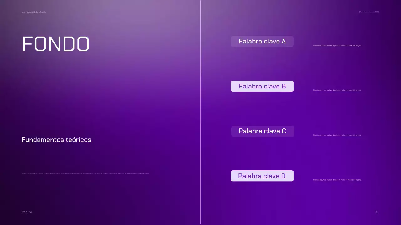 Púrpura oscuro Gradiente mínimo Material de marketing de clase