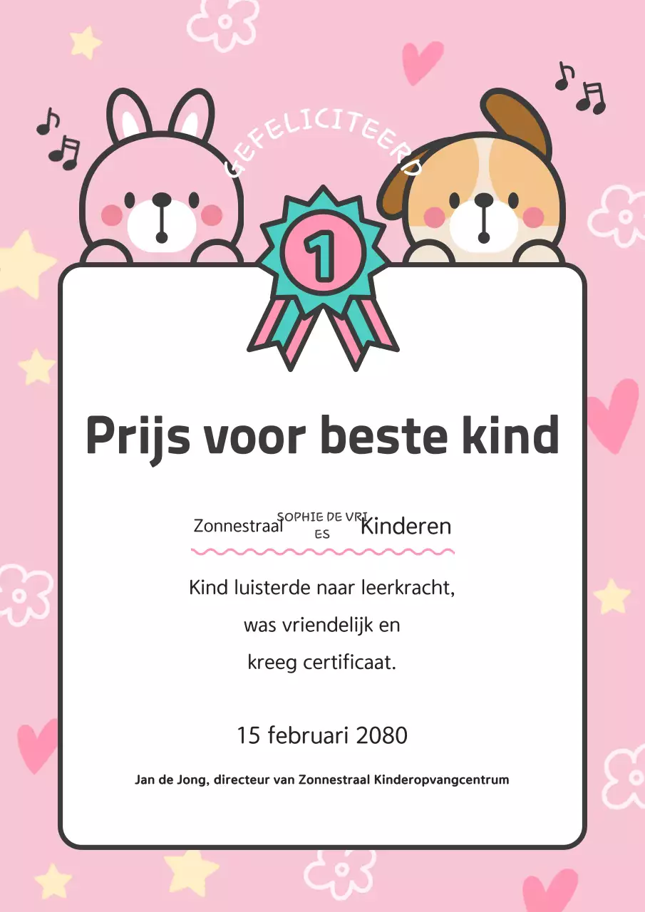 Winnaar van de Pink Baby Award