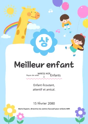 Énumérer un enfant bleu clair