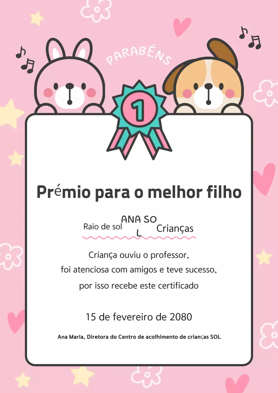 Vencedor do Prémio Bebé Rosa
