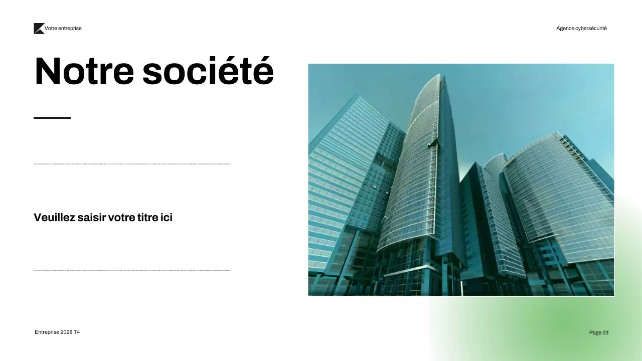 Présentation de la cybersécurité moderne Black Green