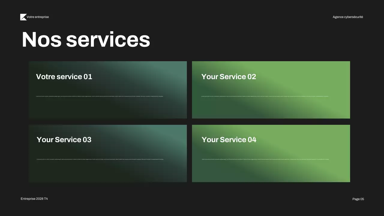 Présentation de la cybersécurité moderne Black Green