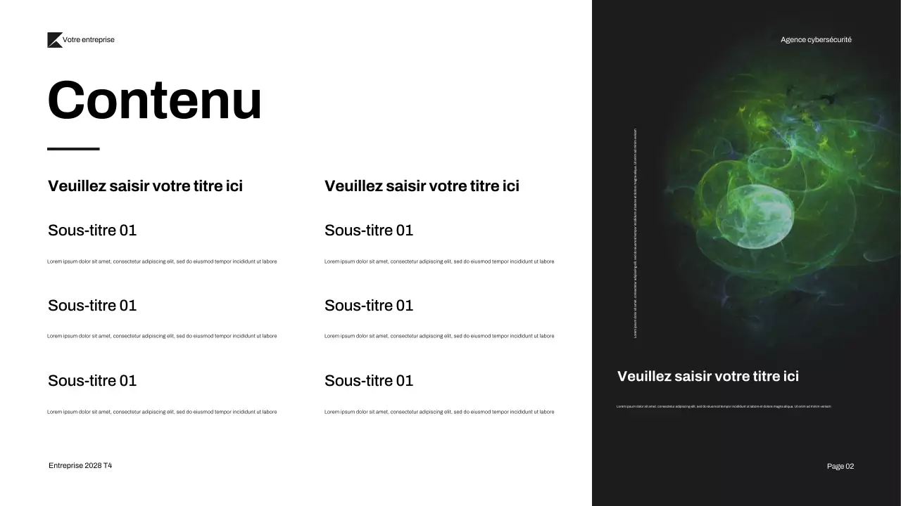 Présentation de la cybersécurité moderne Black Green