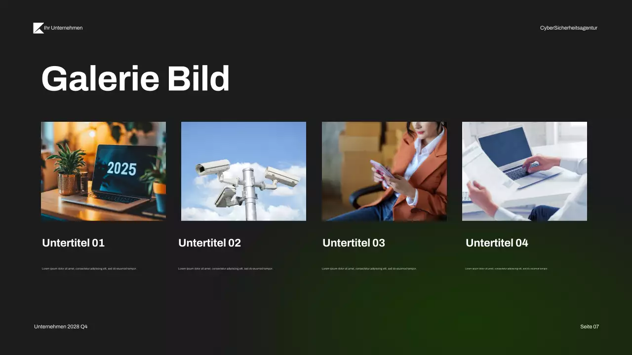 Schwarz-Grün Moderner Cybersecurity-Vortrag