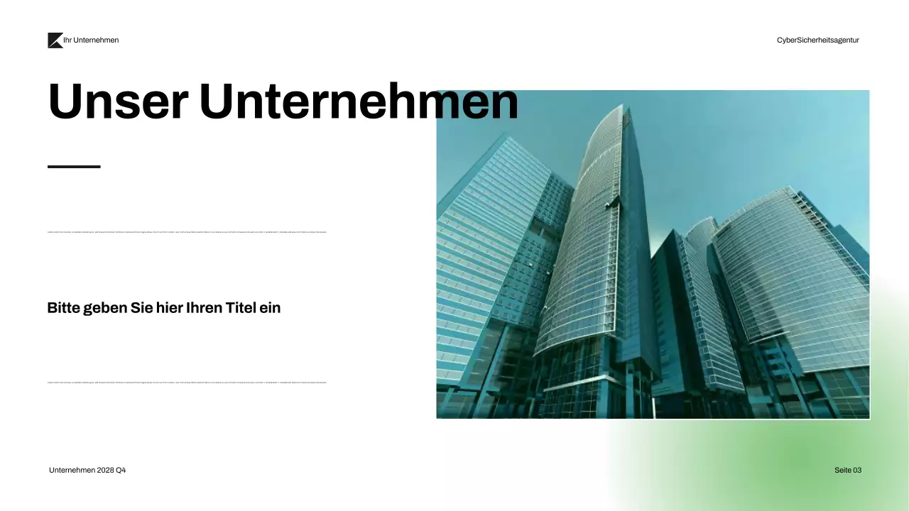 Schwarz-Grün Moderner Cybersecurity-Vortrag