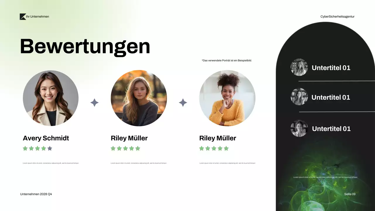 Schwarz-Grün Moderner Cybersecurity-Vortrag