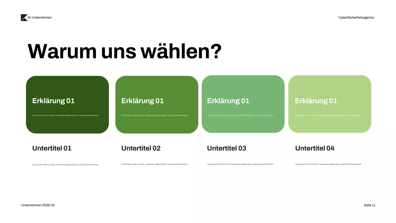 Schwarz-Grün Moderner Cybersecurity-Vortrag