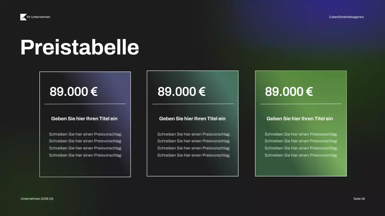 Schwarz-Grün Moderner Cybersecurity-Vortrag