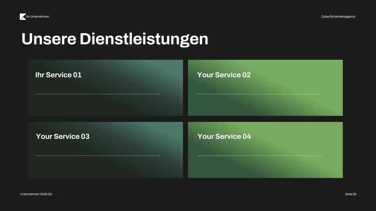 Schwarz-Grün Moderner Cybersecurity-Vortrag