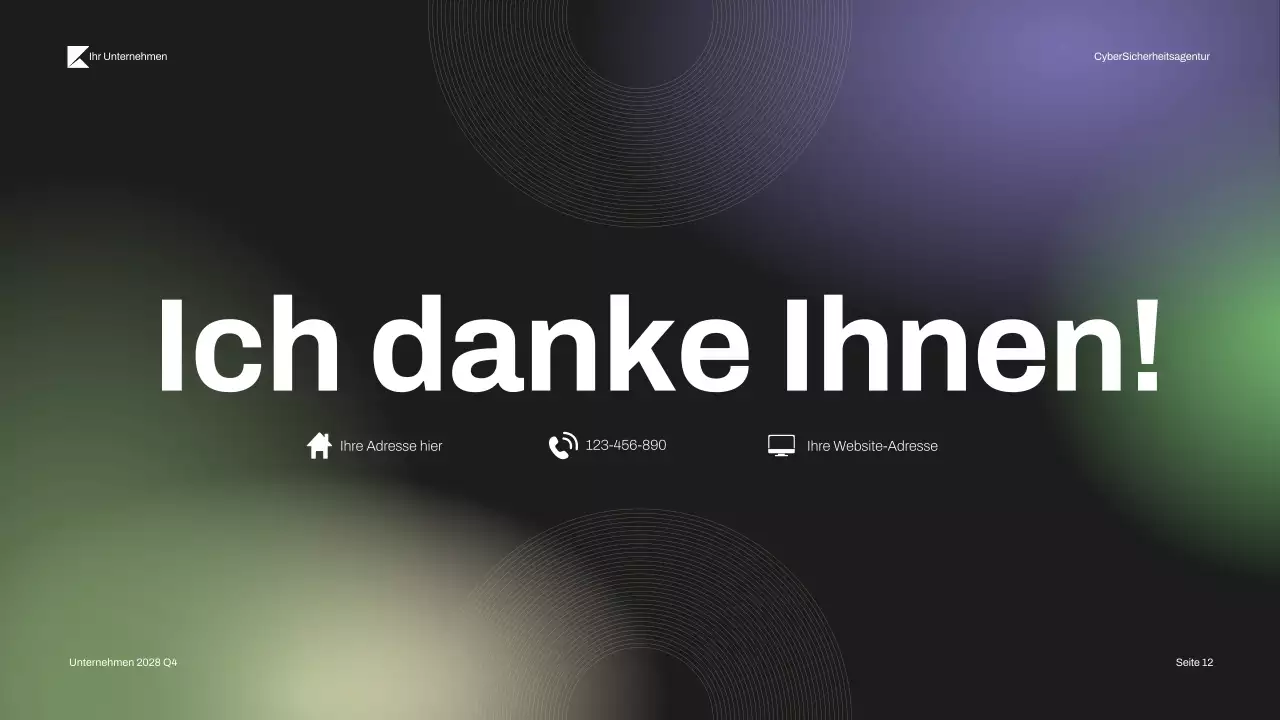 Schwarz-Grün Moderner Cybersecurity-Vortrag