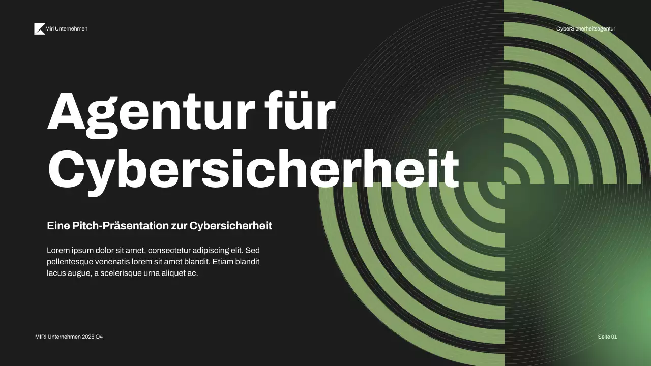 Schwarz-Grün Moderner Cybersecurity-Vortrag