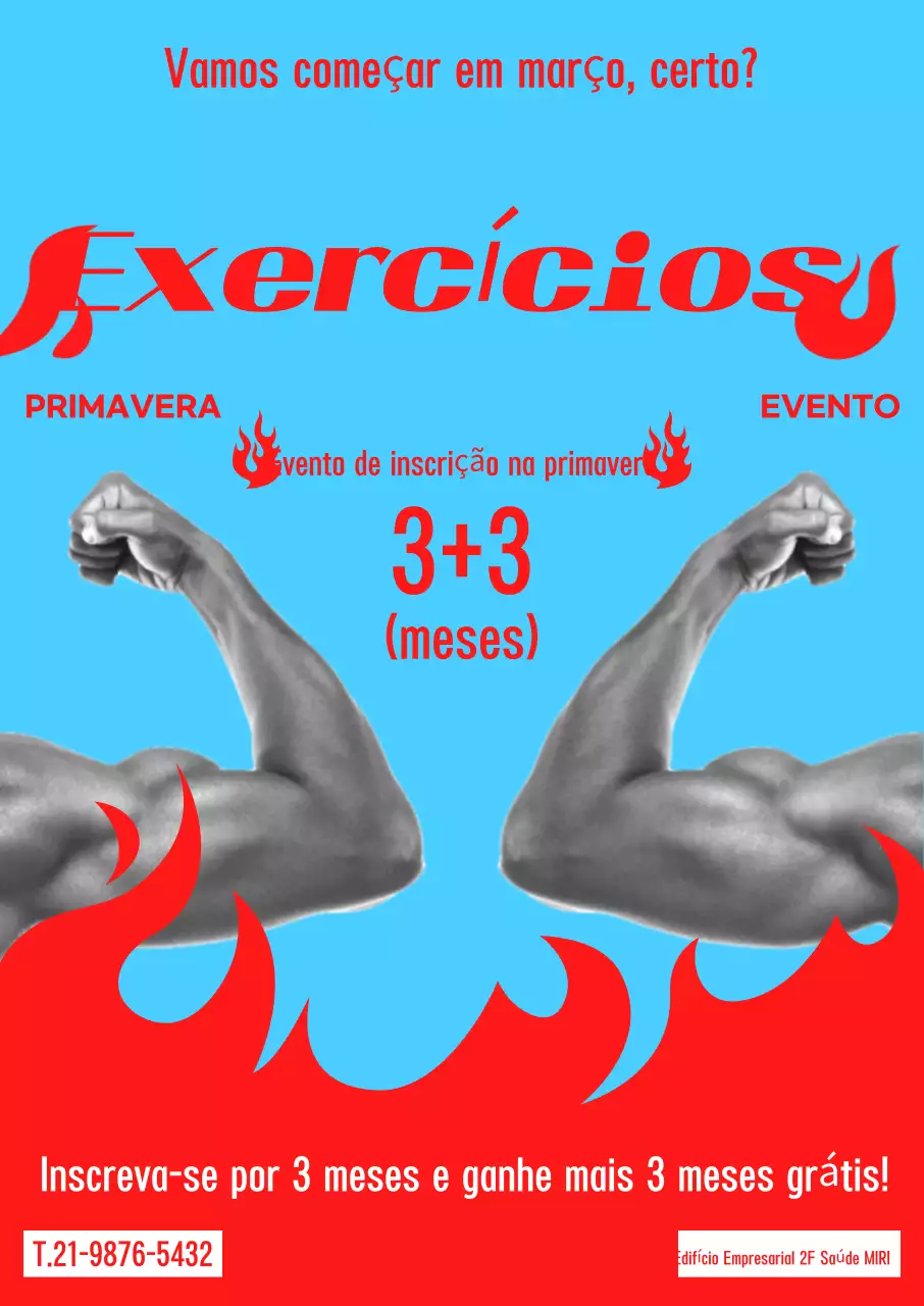 Evento de exercício com contraste azul claro