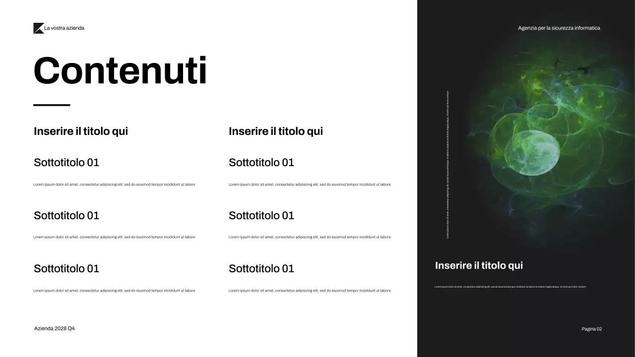 Presentazione della moderna sicurezza informatica Black Green