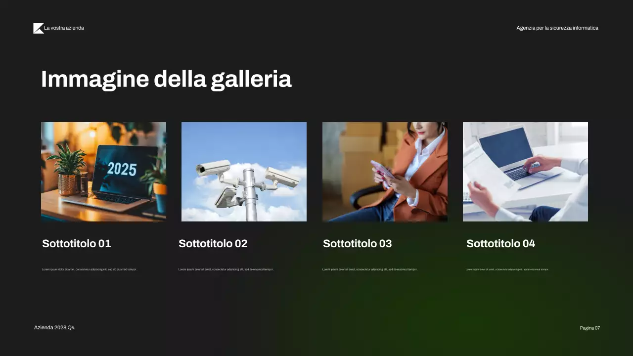 Presentazione della moderna sicurezza informatica Black Green