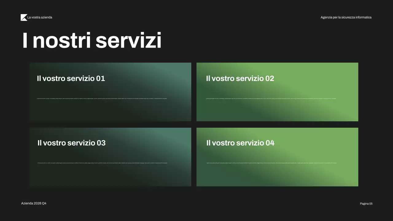 Presentazione della moderna sicurezza informatica Black Green