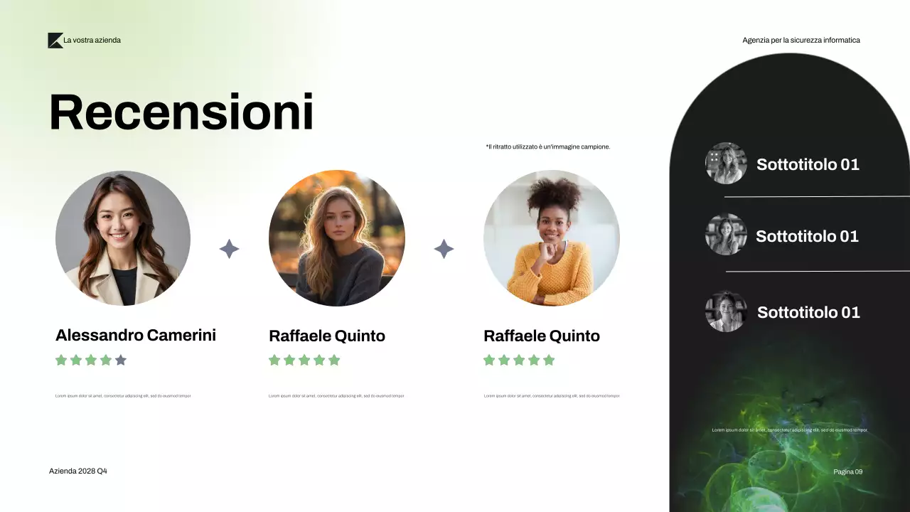 Presentazione della moderna sicurezza informatica Black Green