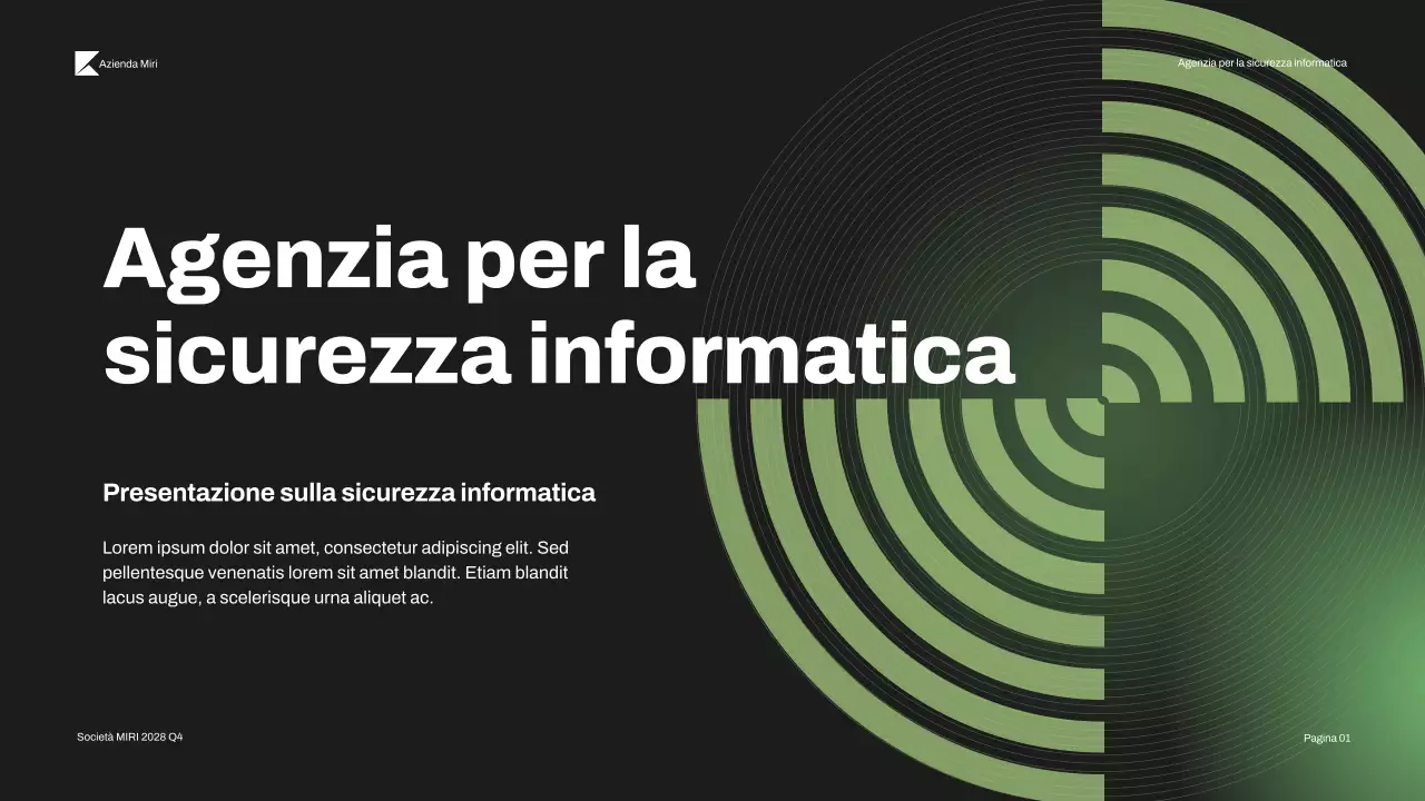 Presentazione della moderna sicurezza informatica Black Green