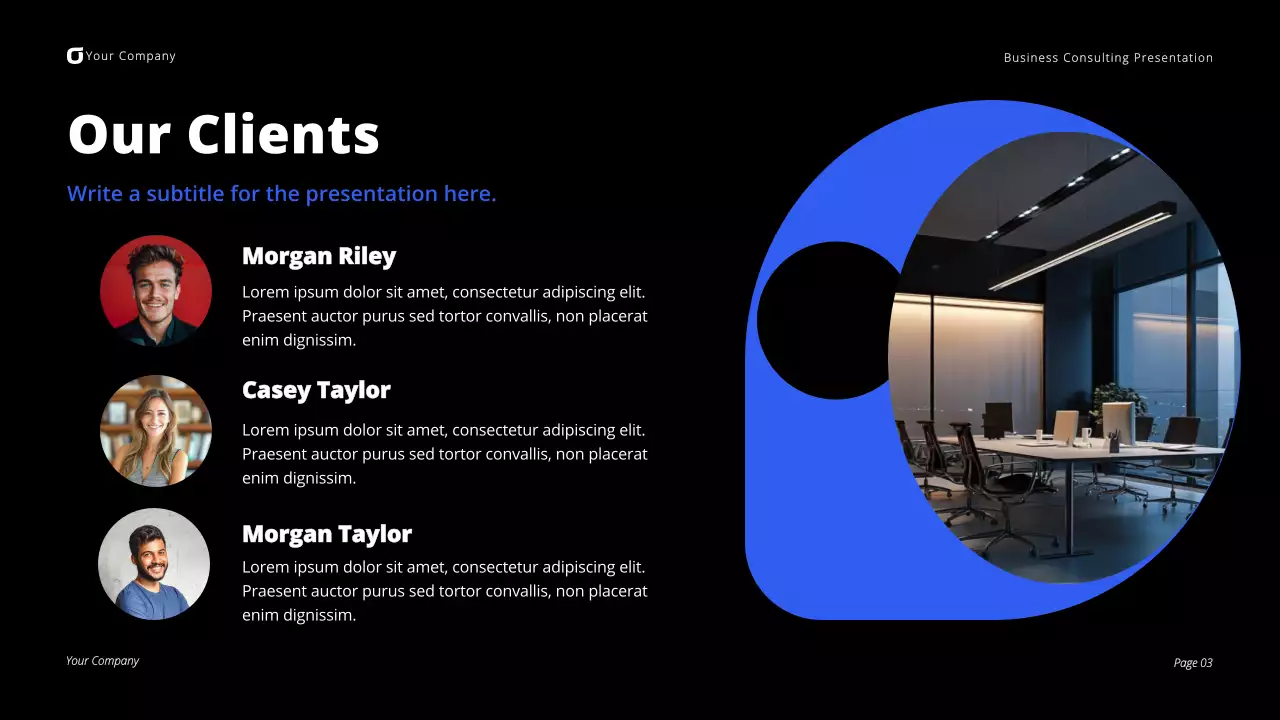 Black and Blue Modern Business Consulting Presentation