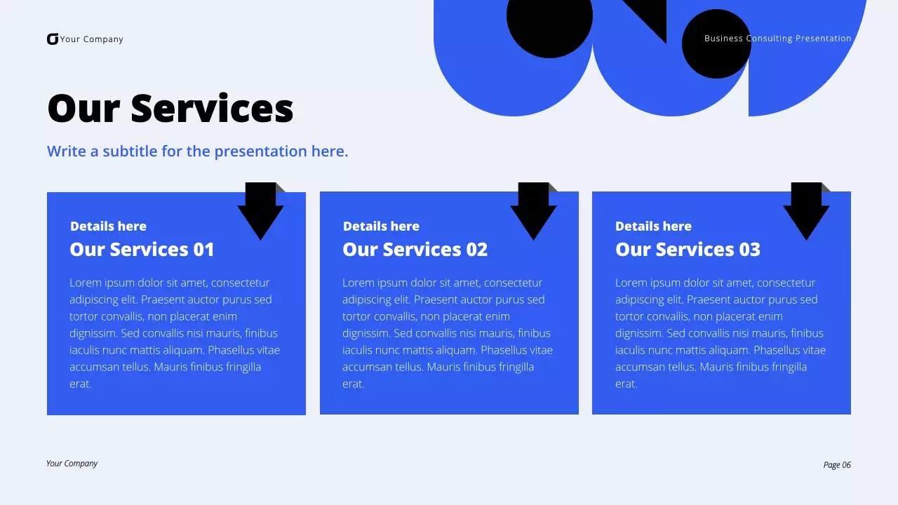 Black and Blue Modern Business Consulting Presentation