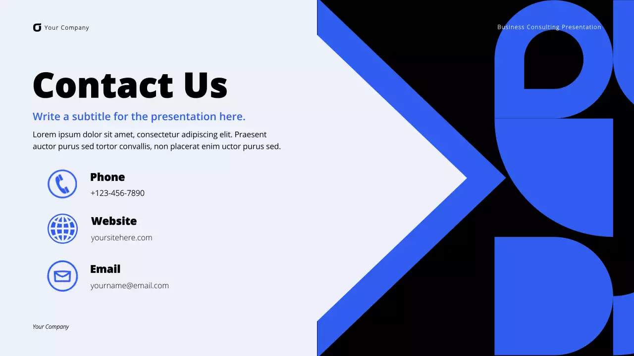 Black and Blue Modern Business Consulting Presentation