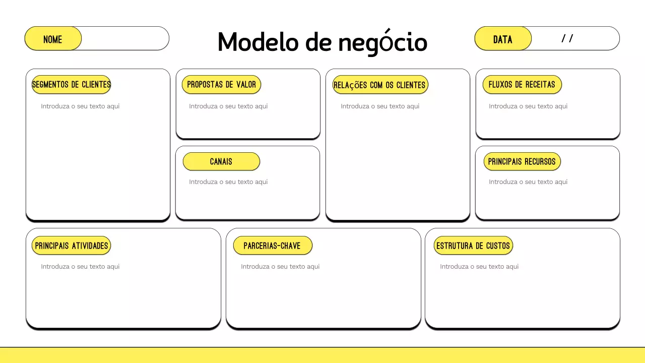 plano de negócios moderno amarelo