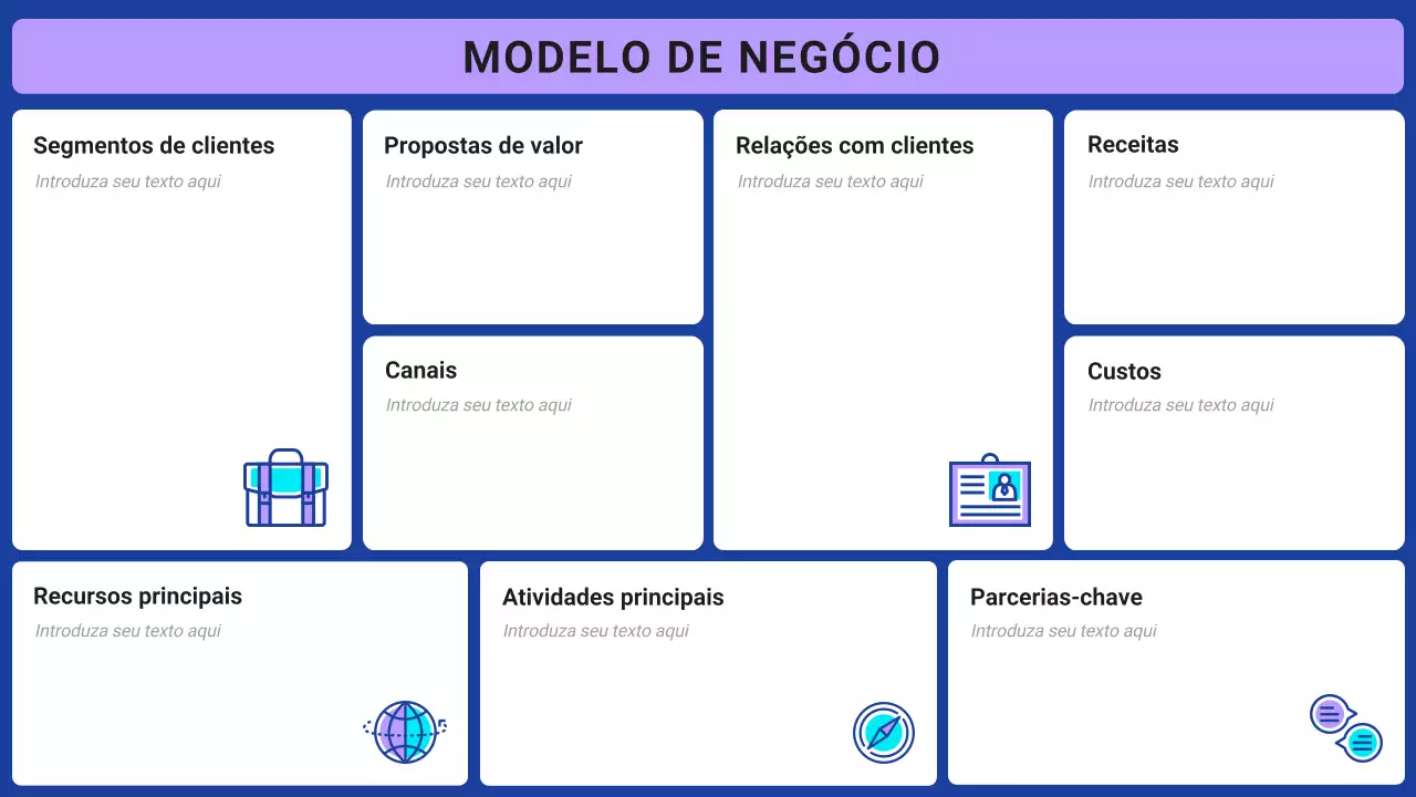 layout do plano de negócios moderno azul