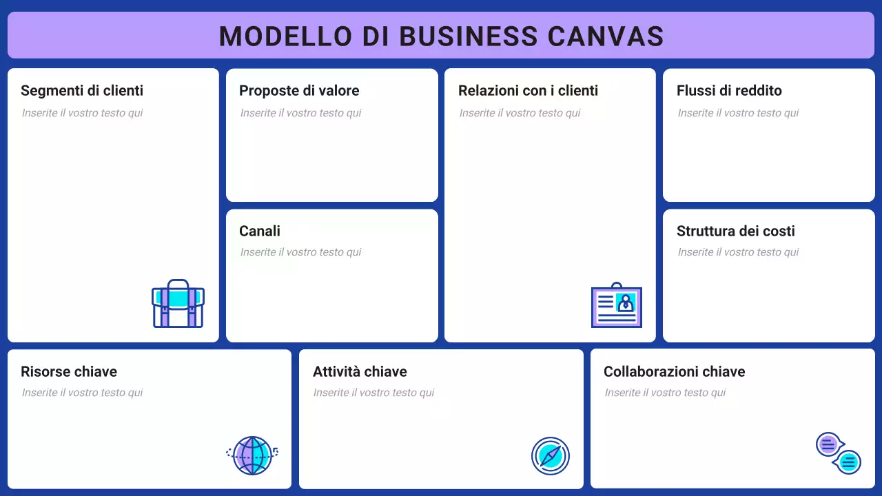 layout del business plan blu moderno