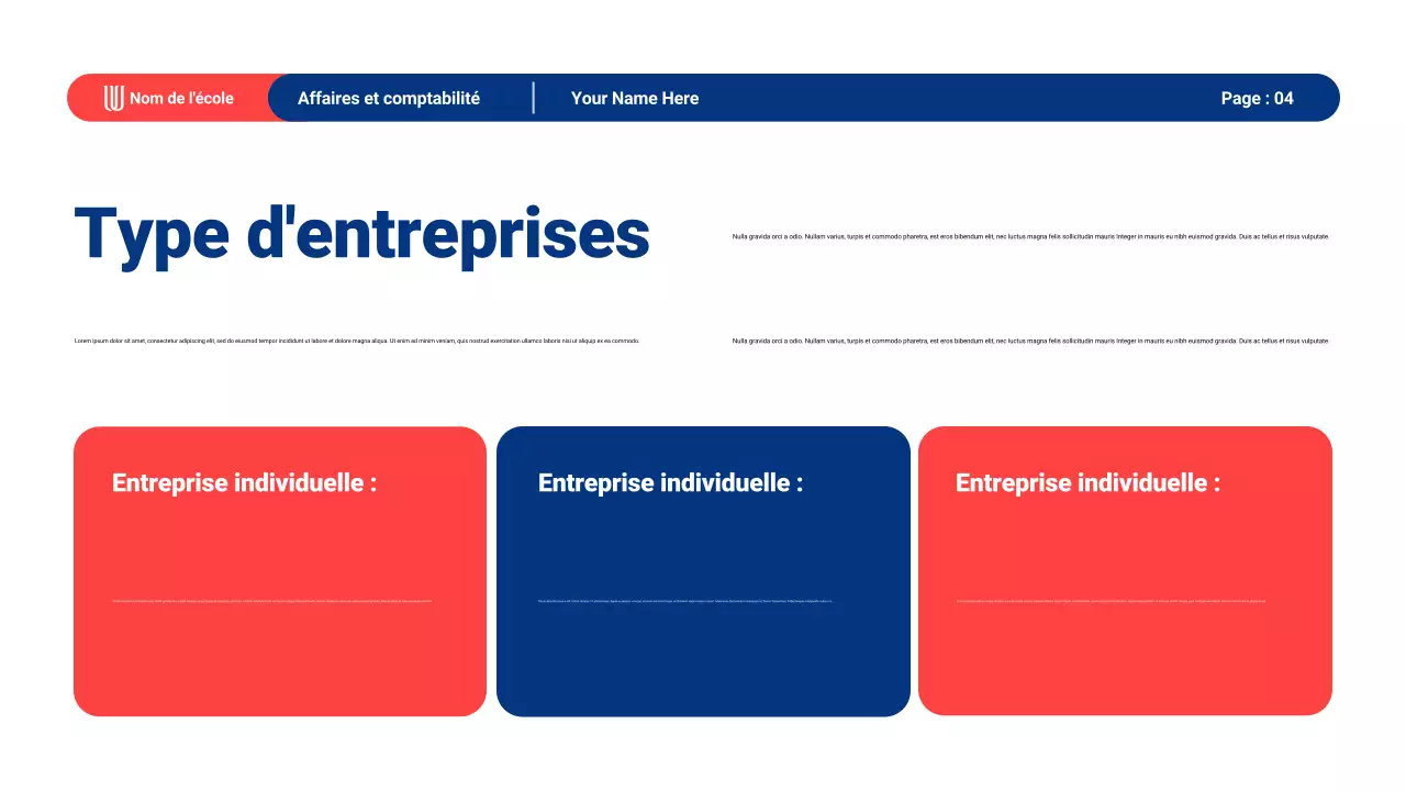 Matériel de présentation de l'enseignement général moderne