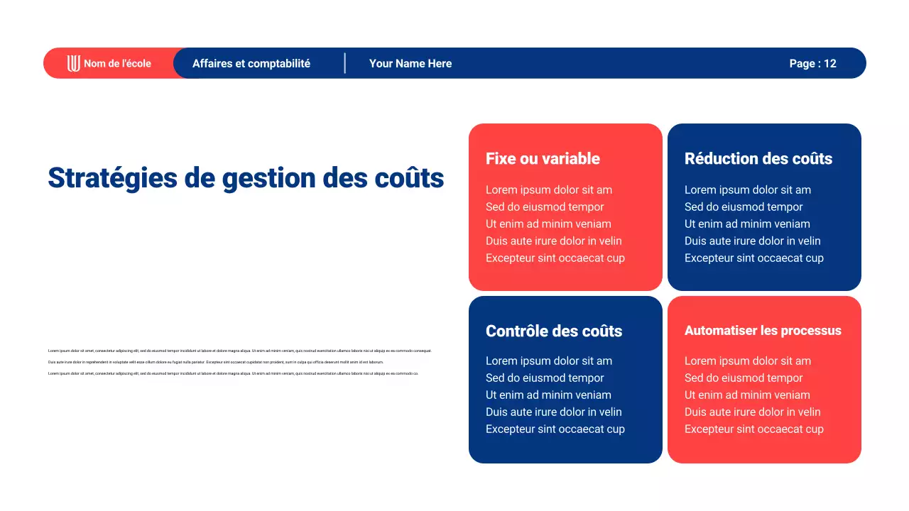 Matériel de présentation de l'enseignement général moderne