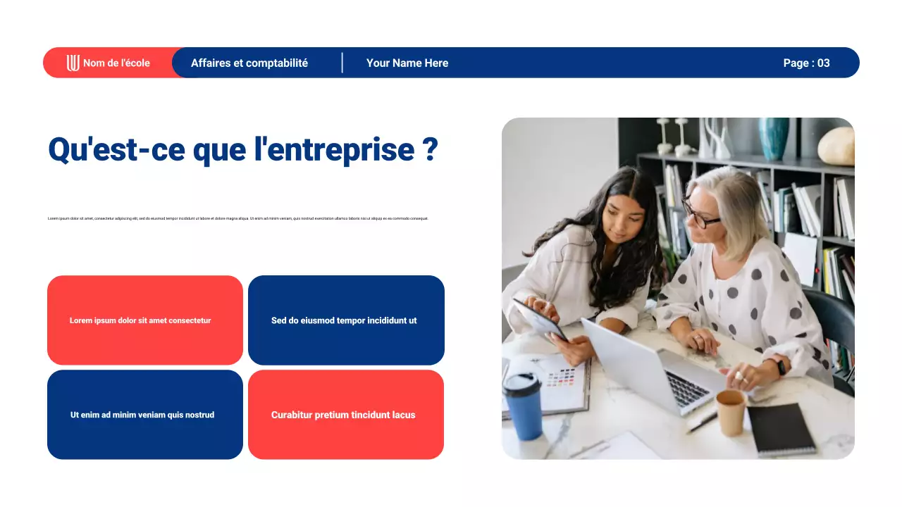 Matériel de présentation de l'enseignement général moderne