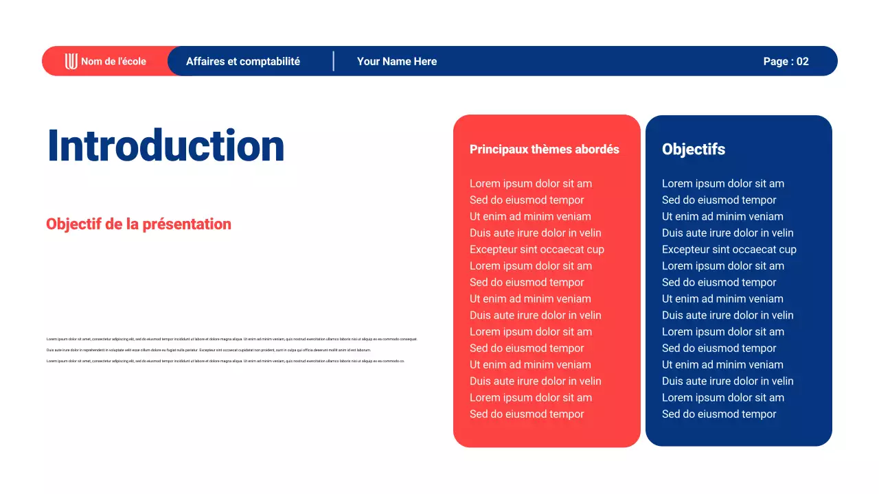 Matériel de présentation de l'enseignement général moderne