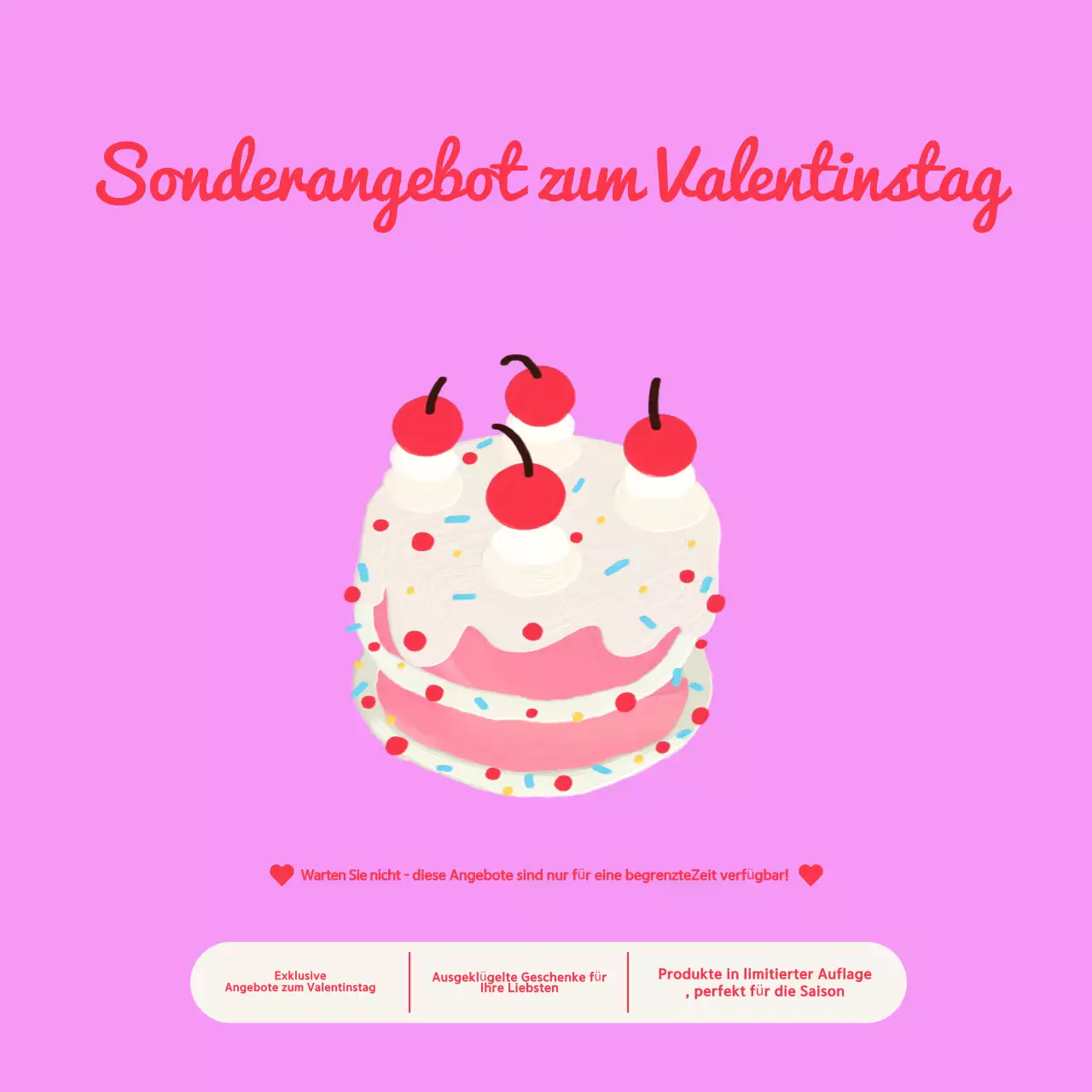 Rosa Retro-Valentine's-Verkaufsaktion
