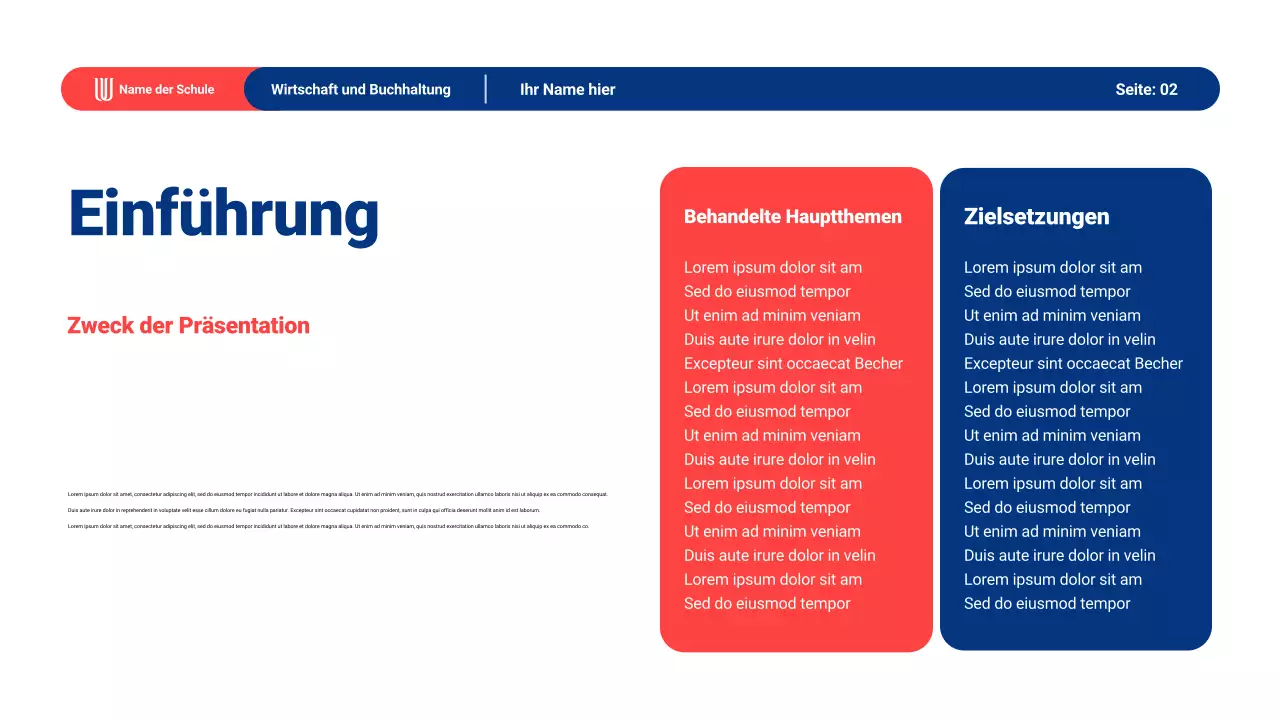 Präsentationsmaterial für modernes allgemeines Lernen