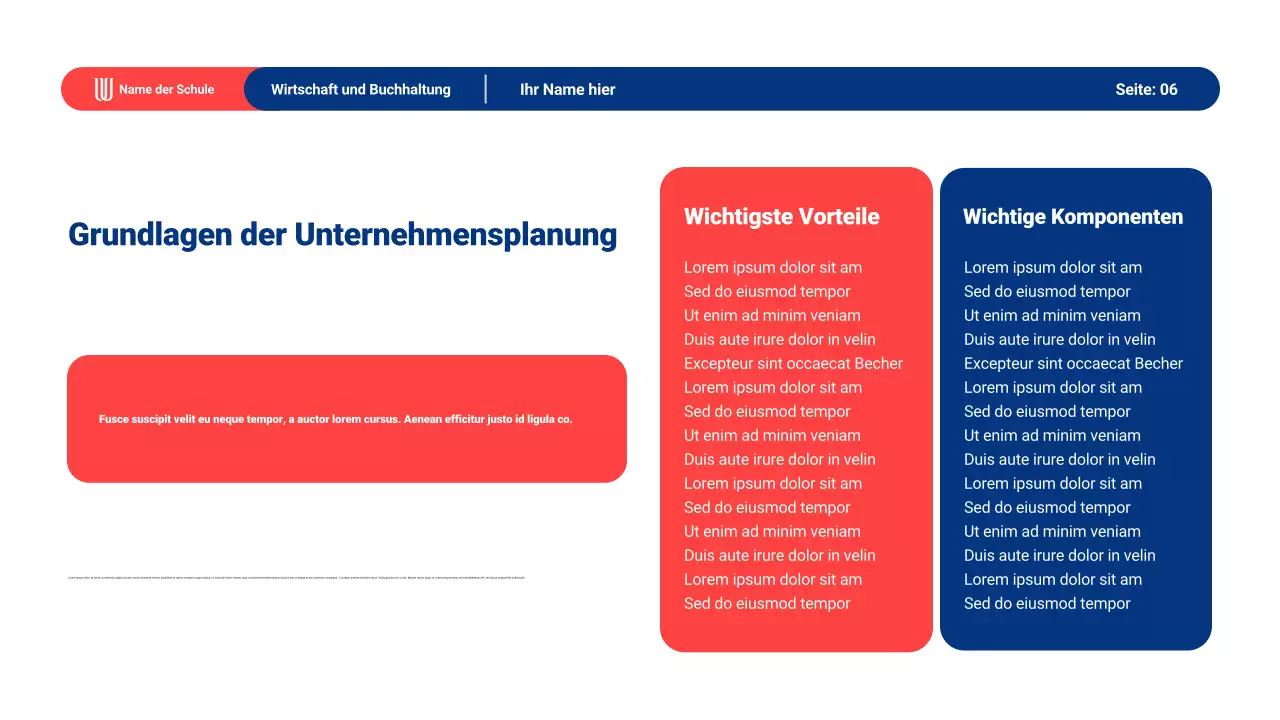 Präsentationsmaterial für modernes allgemeines Lernen