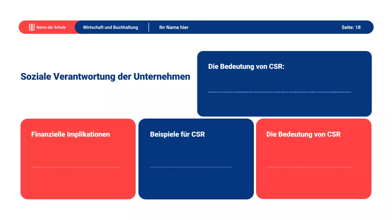 Präsentationsmaterial für modernes allgemeines Lernen